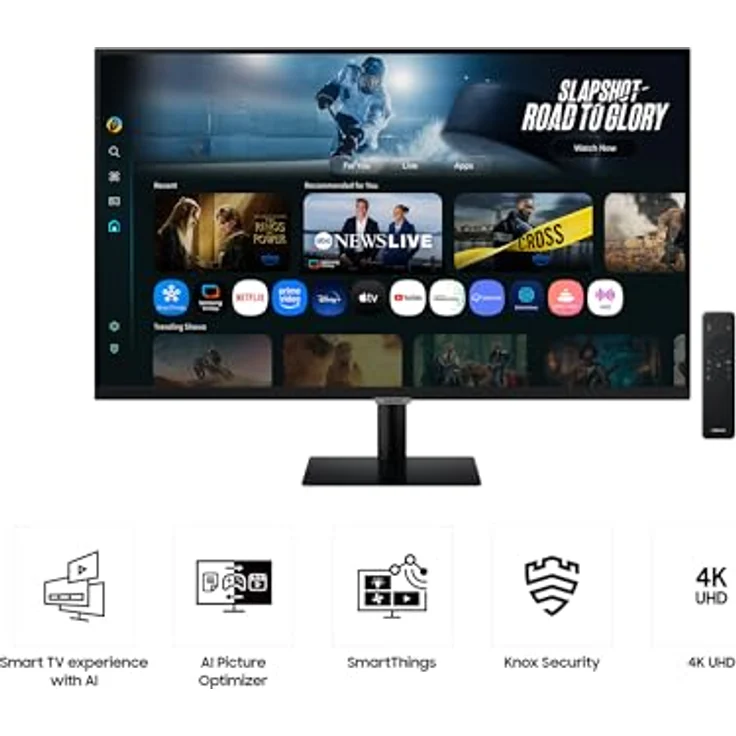 Samsung M70F 32 Zoll 4K Smart AI Monitor, VA-Panel, 3840 x 2160, HDR10, Gaming Hub, Sprachsteuerung, Smart TV-Apps, LS32FM700UUXEN – Bild 4