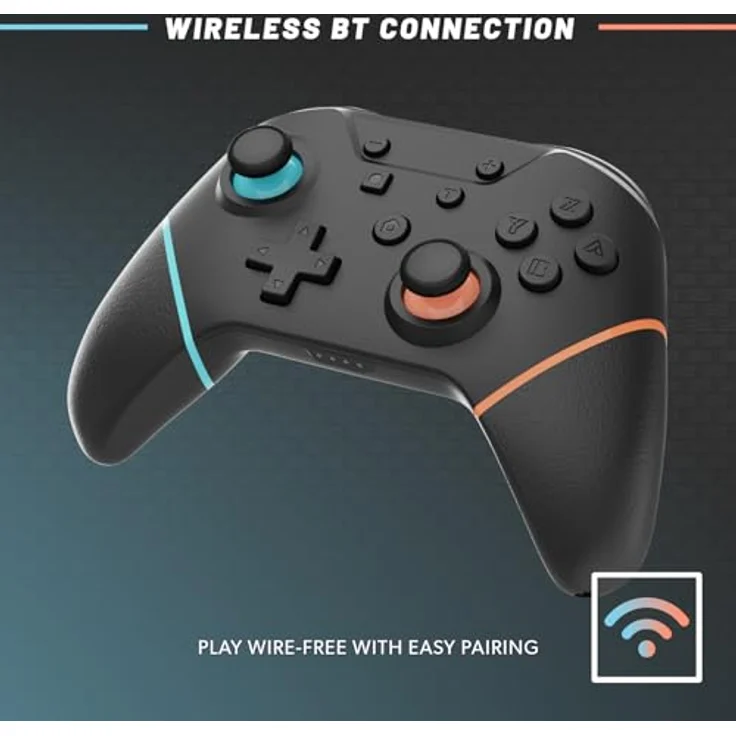 Hyperkin Armor3 NuChamp Wireless Gaming Controller, ergonomisch für Nintendo Switch OLED und Switch Lite, schwarz, kabellose RF-Übertragung, integrierte Vibration – Bild 2