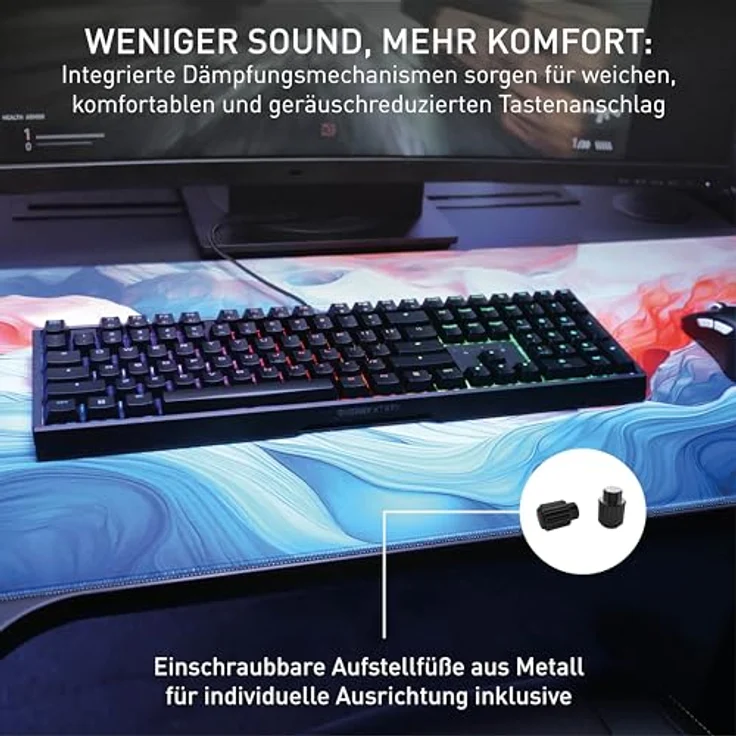 Cherry Xtrfy MX 3.1 RGB BLACK / DE Gaming-Tastatur mit Aluminiumgehäuse und abriebfesten ABSTastenknöpfen – Bild 4