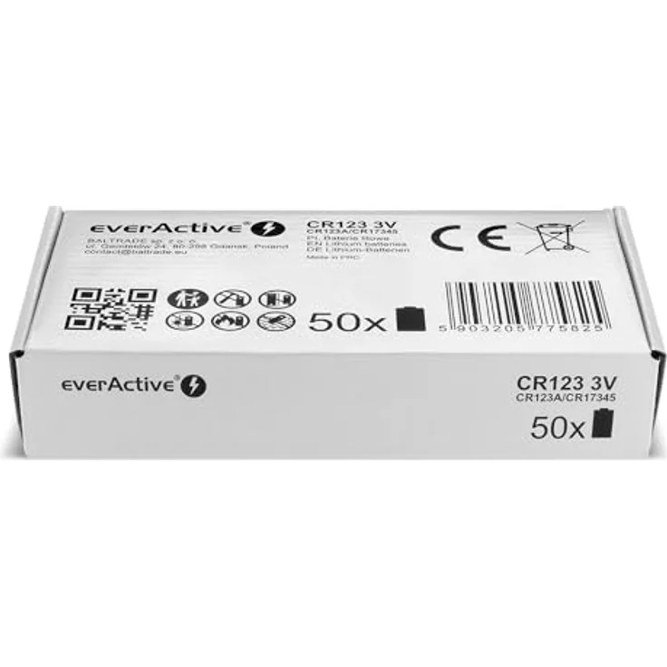 everactive CR123A Lithium Photo Batterie, 50er Pack, 3V, max. 1500mAh, ideale für Kamera und Taschenlampen – Bild 3