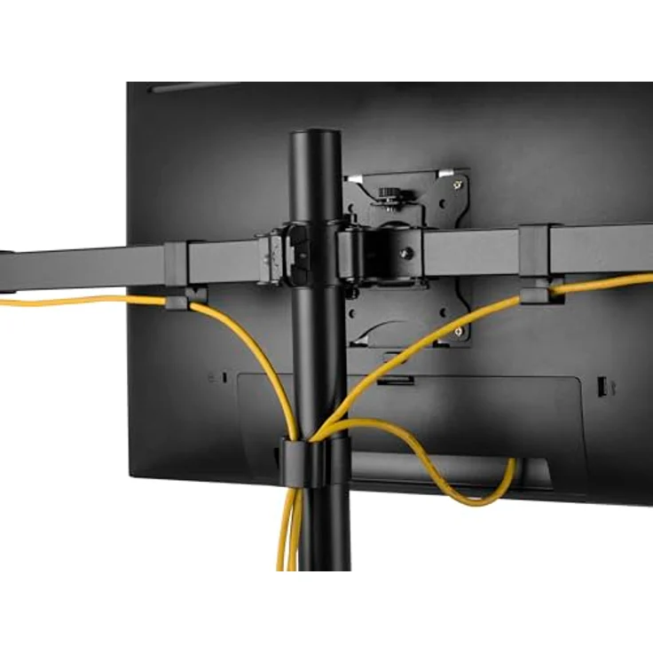 Equip 650158 17"-32" bewegliche Tischhalterung für DREI Monitore, robuste Stahlkonstruktion, frei neigbares Design, schwarz – Bild 5