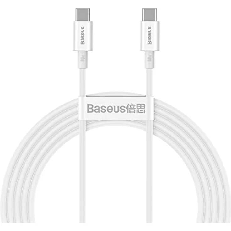 Baseus Superior Series USB-C auf USB-C Kabel, Schnellladung 100W (5A, 20V), 2m, weiß – Bild 1