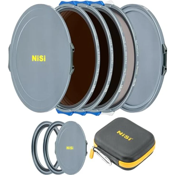 NiSi JetMag Pro Magnetischer Filter Kit 95mm mit Verriegelung - Landscape ND Filter Kit (ND8, ND64, ND1000, True Color CPL, 86/95mm Magnetische Adapterring, Objektivdeckel und Filtertasche) – Bild 1