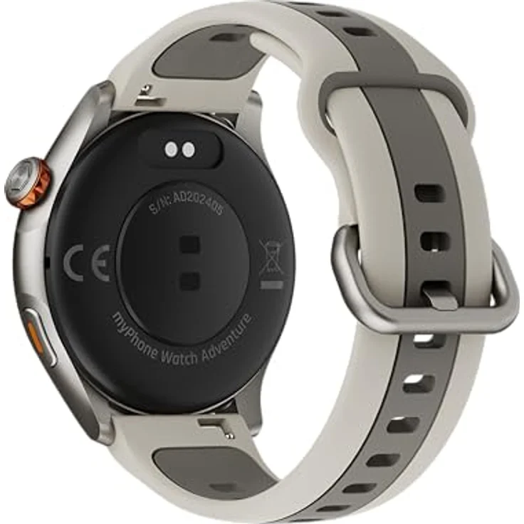 MP myPhone Smartwatch Watch Adventure warm Grey, 360-mah-Akku, Bis zu 14 Tage Akkulaufzeit, 1,43 Zoll, GPS, 50 Sportmodi, SOS-Taste, Kompass, wasserdicht, Bluetooth – Bild 2