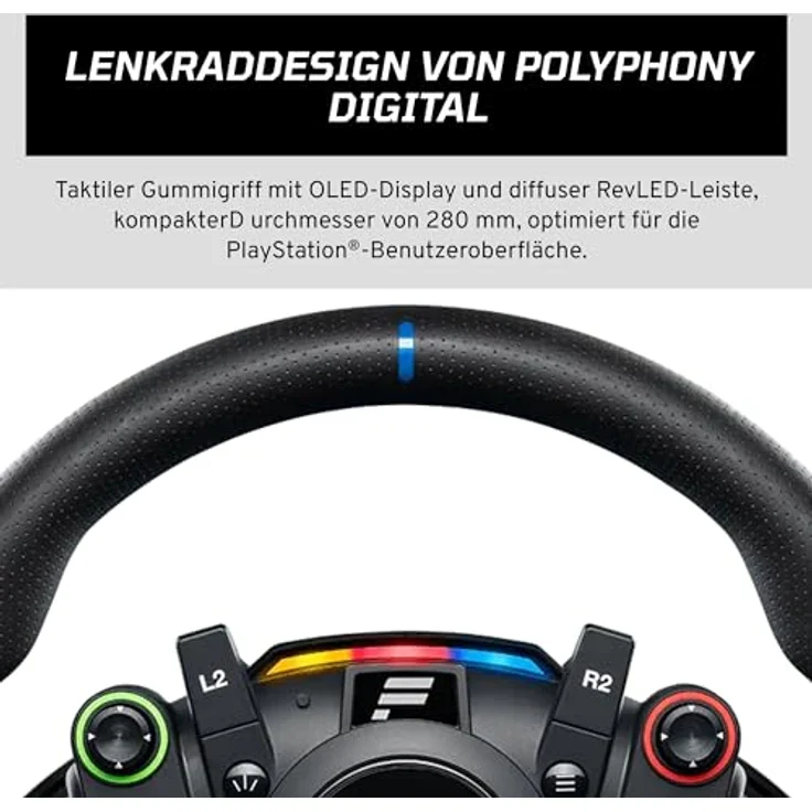 FANATEC Gran Turismo DD Pro, Offiziell lizenziertes PlayStation Sim Racing Lenkrad mit 5 Nm Direct-Drive, zwei Pedalen, Lenkraddesign von Polyphony Digital, Aluminium-Gehäuse – Bild 3