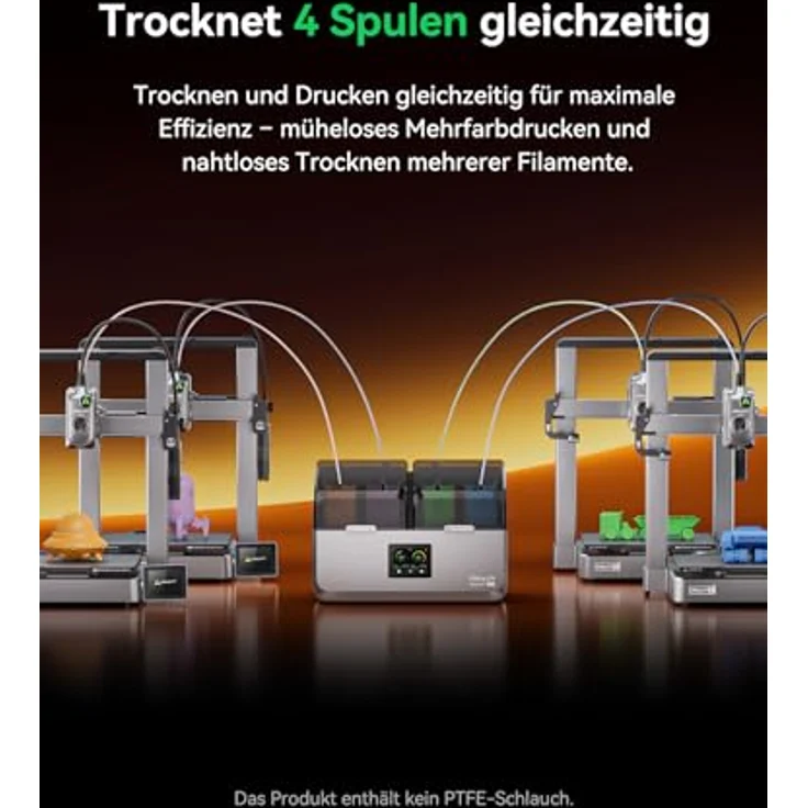 Creality Space Pi X4, Filament-Trockner mit 4-Spulen-Aufbewahrung, Dual-Heizkammern bis 85 °C, intelligente Touchscreen-Steuerung, energiesparend, ideal für PLA/PETG/TPU/ABS/Nylon – Bild 3