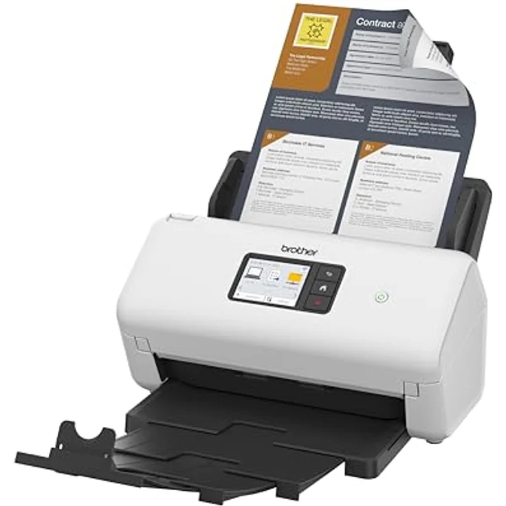 Brother ADS-4550W Dokumentenscanner, schwarz, Duplex-Funktion, 600 x 600 dpi, 35 Seiten/Minute, 7,1 cm Farb-Touchscreen, WLAN und USB 3.0 – Bild 3