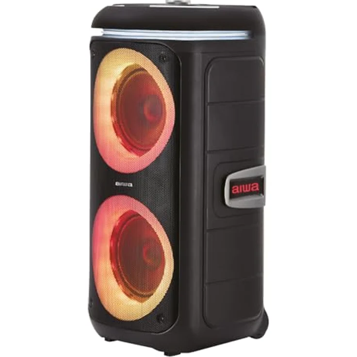 Aiwa KBTUS480, Tragbarer Bluetooth-Lautsprecher mit 40 W RMS, schwarz, 6 Stunden Akkulaufzeit, Bluetooth 5.0, FM-Radio – Bild 2