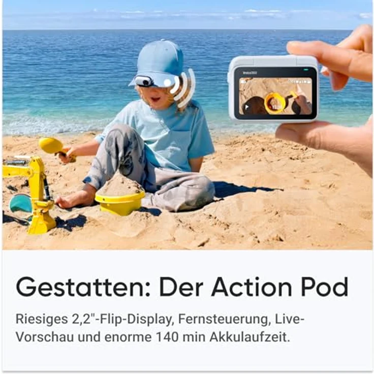 Insta360 GO 3S 128 GB - Tragbare 4K Mini-Kamera, Freihand-POVs, Stabilisierung, 140 min Akku, 10 m wasserdicht, KI-Bearbeitung, Apple Find My, für Vlogs, Reisen, Outdoor – Bild 5