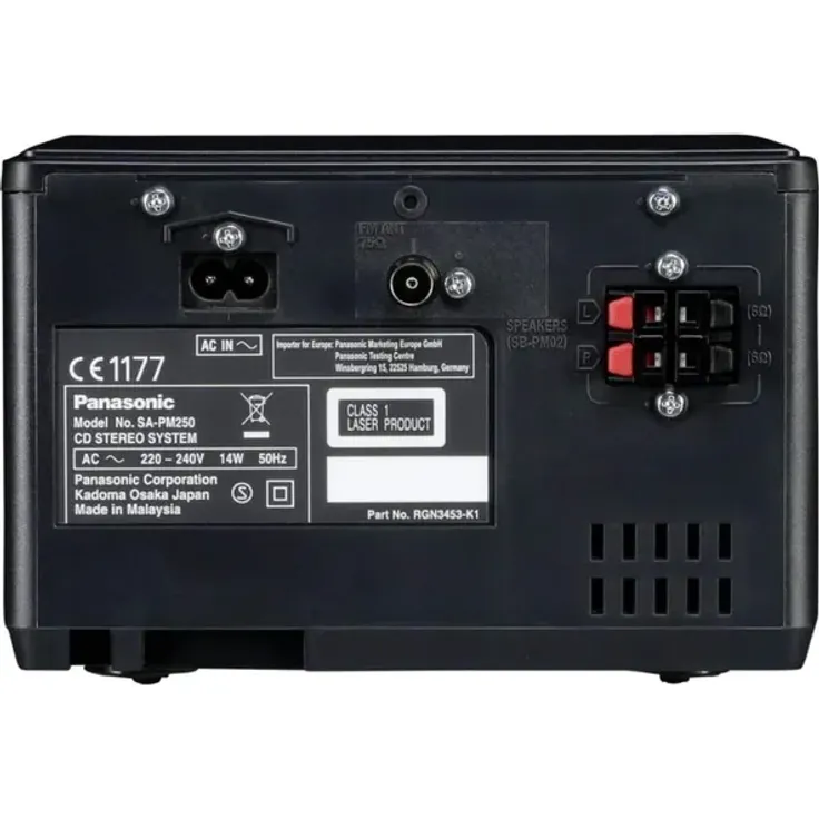 Panasonic SC-PM250EG-K Micro-mit HiFi-System (Bluetooth, CD, UKW, 20 W RMS) schwarz – Bild 4