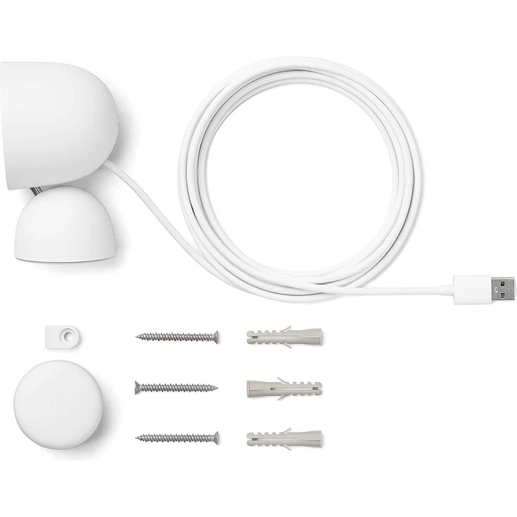 Google Nest Cam, Indoor, mit Kabel, Überwachungskamera für zu Hause - Intelligente Überwachungskamera, Schnee, GJQ9T, Snow, 1 Stück (GA01998-DE) – Bild 9