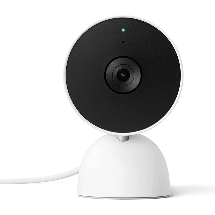 Google Nest Cam, Indoor, mit Kabel, Überwachungskamera für zu Hause - Intelligente Überwachungskamera, Schnee, GJQ9T, Snow, 1 Stück (GA01998-DE) – Bild 2