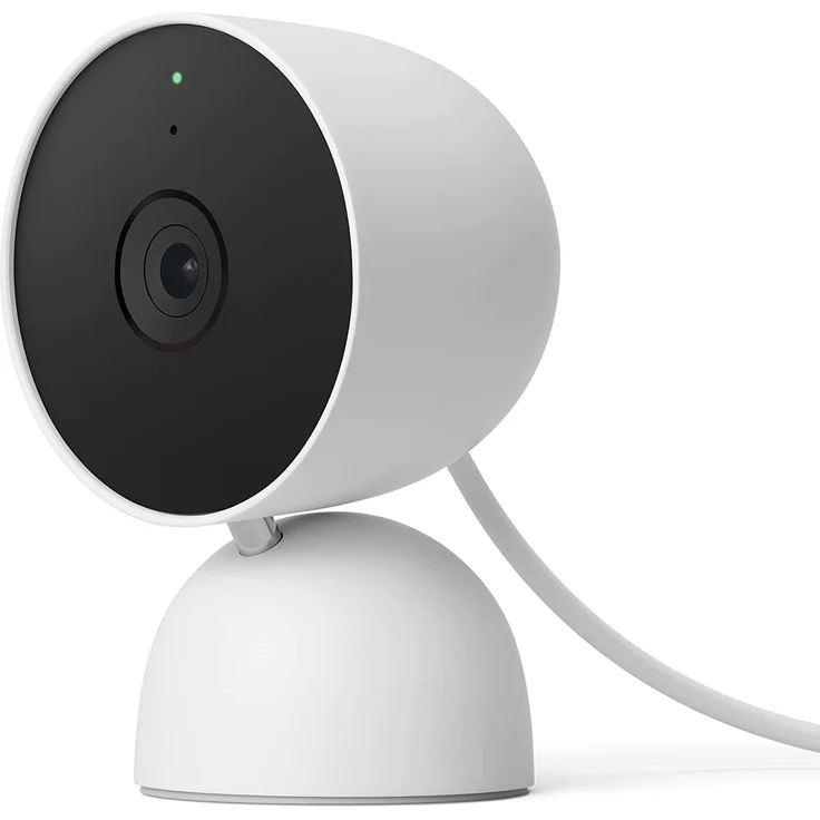 Google Nest Cam, Indoor, mit Kabel, Überwachungskamera für zu Hause - Intelligente Überwachungskamera, Schnee, GJQ9T, Snow, 1 Stück (GA01998-DE) – Bild 1