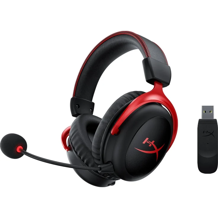 HYPERX Cloud II Wireless - für PC, PS4, Nintendo Switch, Over-ear Gaming Headset Schwarz/Rot – Bild 2