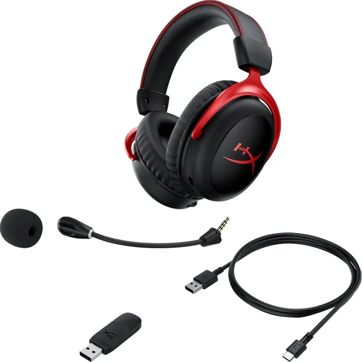 HYPERX Cloud II Wireless - für PC, PS4, Nintendo Switch, Over-ear Gaming Headset Schwarz/Rot – Bild 6