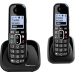 Amplicomms BigTel 1502 DECT-Mobilteil, Freisprechen, für Hörgeräte kompatibel, Wahlwiederholung, LED-Display, schwarz (ATL1423334)