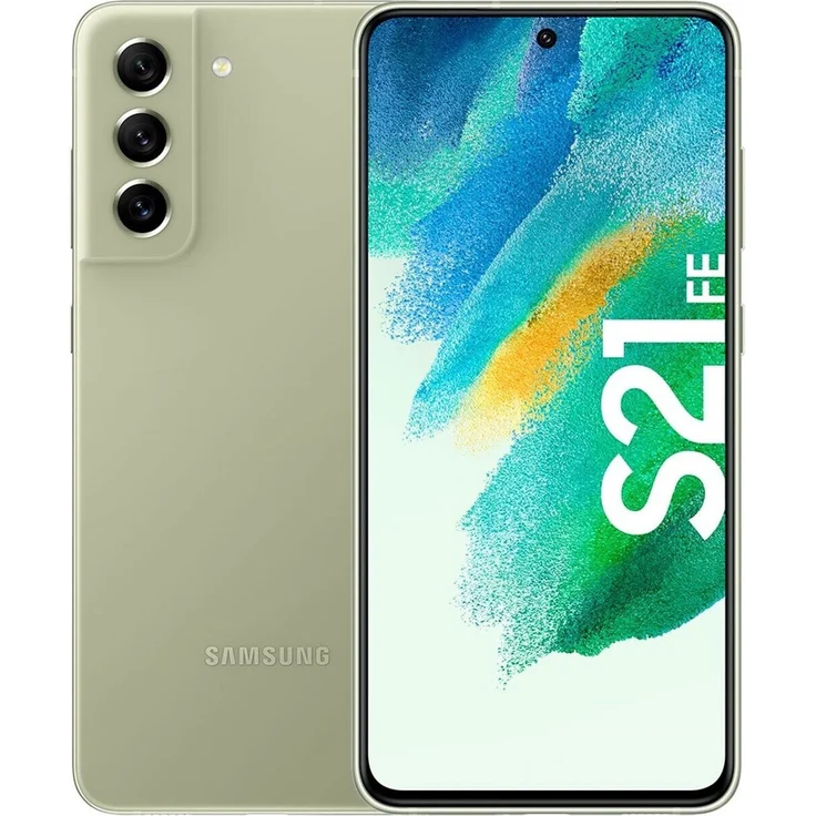 Samsung Galaxy S21 FE 5G Smartphone 16,28cm (6,41 Zoll) AMOLED-Display, 128GB interner Speicher, 6GB RAM, Dual-SIM, Android 12, Olive – Bild 1