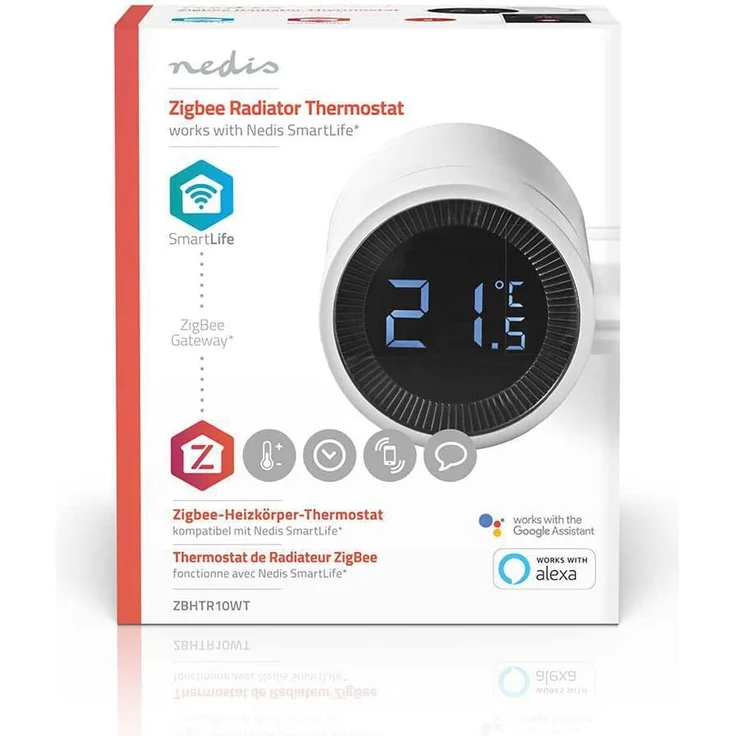 Nedis SmartLife, ZigBee Heizkörpersteuerung, Batteriebetrieben, Zeitplan und Fernbedienung, integrierte SmartLife App, kompatibel mit Amazon Alexa & Google Home, weiß (ZBHTR10WT) – Bild 7