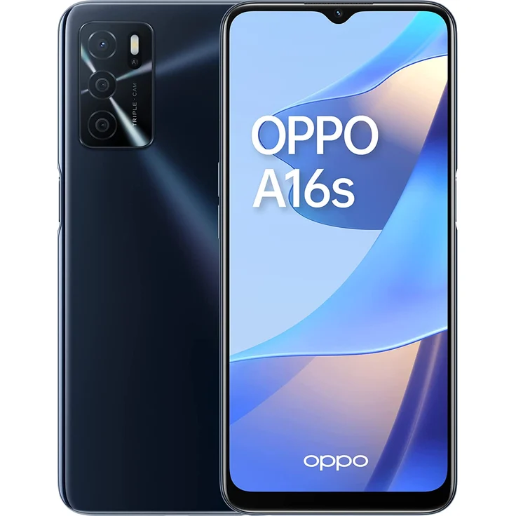 Oppo A16s Smartphone 16,56cm (6,52 Zoll) LCD-Display, 64GB interner Speicher, Android 11, Crystal Black – Bild 1