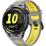 Huawei Watch GT Runner Smartwatch GPS, Unisex, 46mm, Keramikgehäuse, Kunststoffarmband, Grau/Gelb