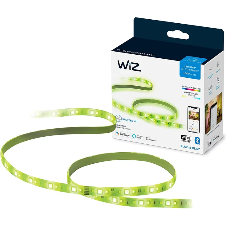 WiZ Lightstrip Tunable White & Color, warm- bis kaltweiß, dimmbar, 16 Mio. Farben, 1600 lm, smarte Steuerung per App/Stimme über WLAN