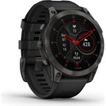 Garmin epix 2 SAPPHIRE Smartwatch GPS, Unisex, 47mm, Polymergehäuse mit Rückseite aus Titan, Silikonarmband, Schwarz/Schiefergrau (010-02582-11)