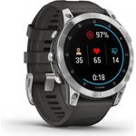 Garmin epix 2 Smartwatch GPS, Unisex, 47mm, Polymergehäuse mit Rückseite aus Stahl, Silikonarmband, Schiefergrau/Silber (010-02582-01)