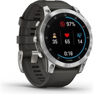 Image for Garmin epix 2 Smartwatch GPS, Unisex, 47mm, Polymergehäuse mit Rückseite aus Stahl, Silikonarmband, Schiefergrau/Silber (010-02582-01)