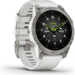 Garmin epix 2 SAPPHIRE Smartwatch GPS, Unisex, 47mm, Polymergehäuse mit Rückseite aus Titan, Silikonarmband, Weiß (010-02582-21)