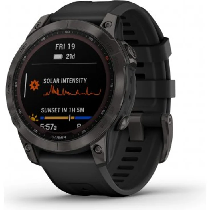 Garmin fenix 7 Sapphire Solar Smartwatch GPS, Unisex, 47mm, Titangehäuse, Silikonarmband, Schiefergrau/Schwarz (010-02540-21) – Bild 3