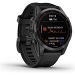 Garmin Fenix 7S Solar Smartwatch GPS, Unisex, 42mm, Polymergehäuse, Silikonarmband, Schiefergrau (010-02539-13)