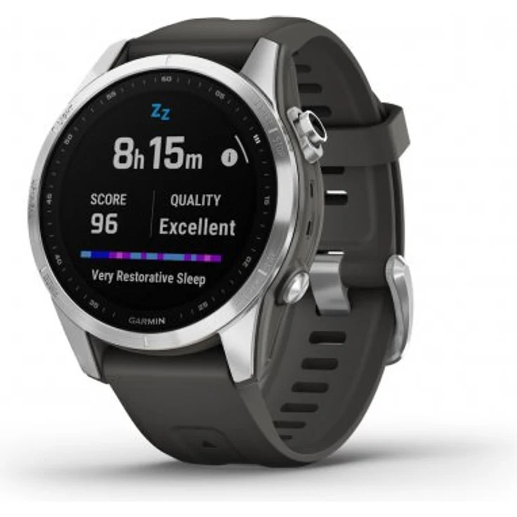 Garmin Fenix 7S Smartwatch GPS, Unisex, 42mm, Polymergehäuse, Silikonarmband, Silber/Grafitgrau (010-02539-01) – Bild 4