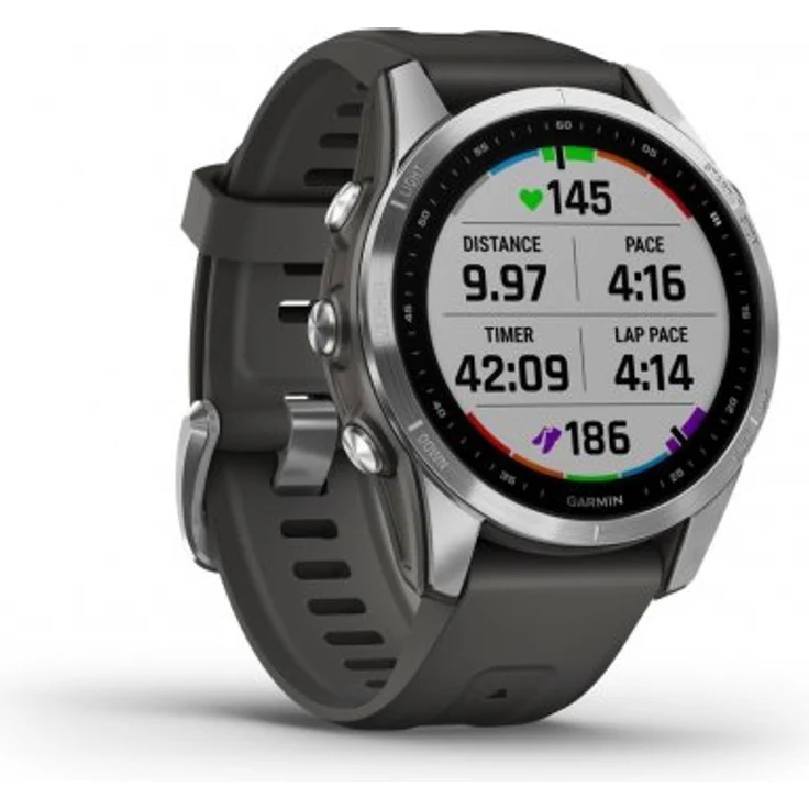 Garmin Fenix 7S Smartwatch GPS, Unisex, 42mm, Polymergehäuse, Silikonarmband, Silber/Grafitgrau (010-02539-01) – Bild 1