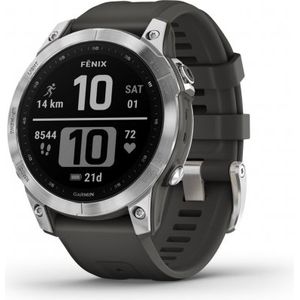 Bild für Garmin Fenix 7 Smartwatch GPS, Unisex, 47mm, Polymergehäuse, Silikonarmband, Silber/Grafitgrau (010-02540-01)