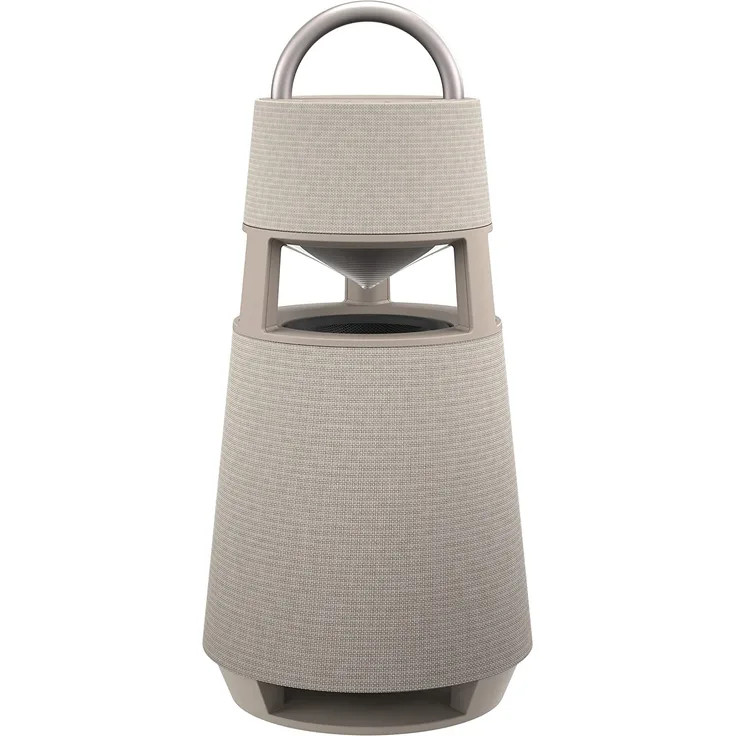 LG XBOOM 360 DRP4BE Bluetooth-Lautsprecher mit Beleuchtung, 360°-Sound, beige