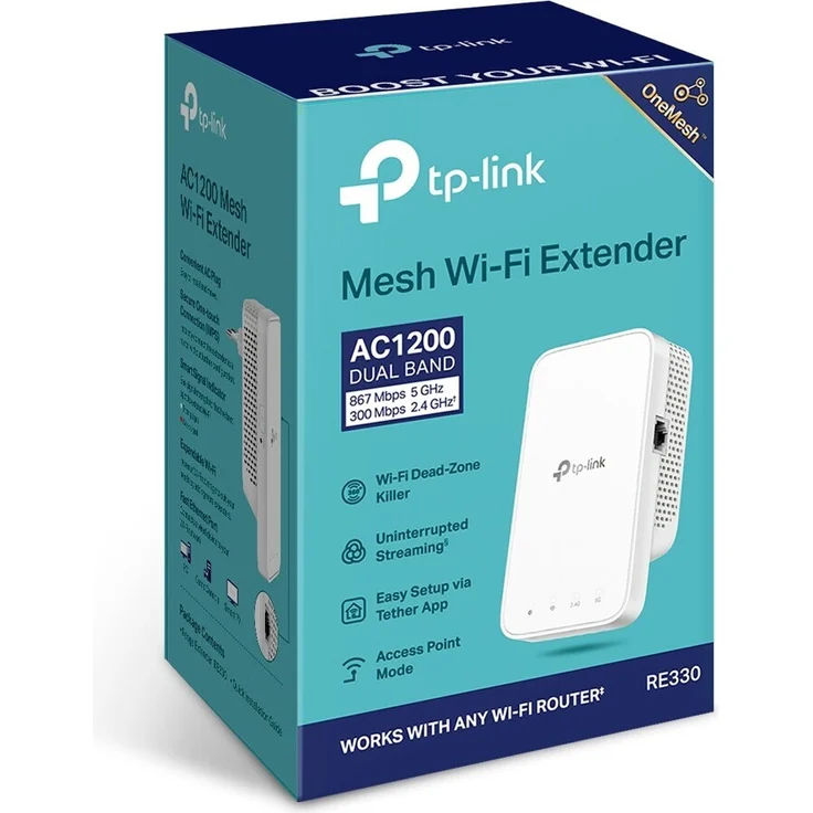 TP-Link RE335 WLAN-Repeater AC1200 Mesh 2,4GHz 5GHz 300 Mbit/s 867 Mbit/s – Bild 4