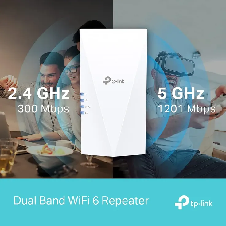 TP-Link RE500X WiFi 6 WLAN Verstärker Repeater AX1500 (Dualband 1200MBit/s 5GHz + 300MBit/s 2,4GHz, Tri-Core 1,5 GHz CPU) – Bild 3