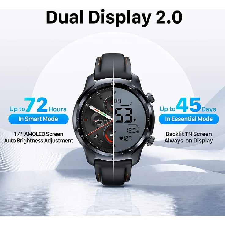 Mobvoi TicWatch Pro 3 LTE P1032000200A Smartwatch GPS, Unisex, 47mm, Edelstahlgehäuse, Silikonarmband, Black – Bild 7