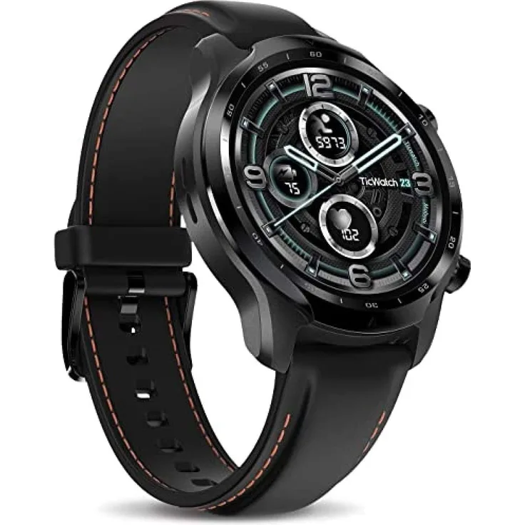 Mobvoi TicWatch Pro 3 LTE P1032000200A Smartwatch GPS, Unisex, 47mm, Edelstahlgehäuse, Silikonarmband, Black