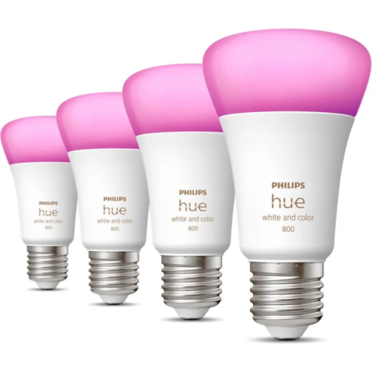Philips Hue White & Color Ambiance E27 LED Lampen 4-er Pack, dimmbar, 16 Mio. Farben, steuerbar via App, kompatibel mit Amazon Alexa (Echo, Echo Dot), Apple HomeKit, Google Assistant – Bild 2