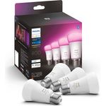 Philips Hue White & Color Ambiance E27 LED Lampen 4-er Pack, dimmbar, 16 Mio. Farben, steuerbar via App, kompatibel mit Amazon Alexa (Echo, Echo Dot), Apple HomeKit, Google Assistant