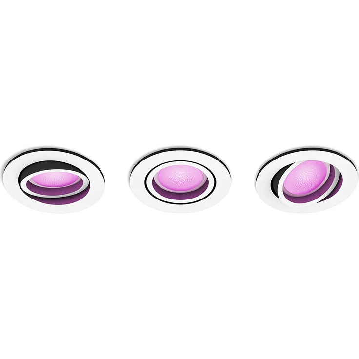 Philips Lighting Hue LED-Deckenstrahler Hue White & Color Ambiance Centura Einbauspot 3 flg. weiß 3x350lm GU10 17.1W – Bild 4