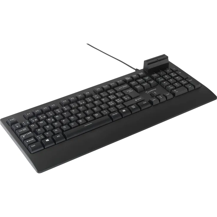 Renkforce RF-CKB-201 USB Tastatur Schweiz, QWERTZ Schwarz Chipkarten-Leser