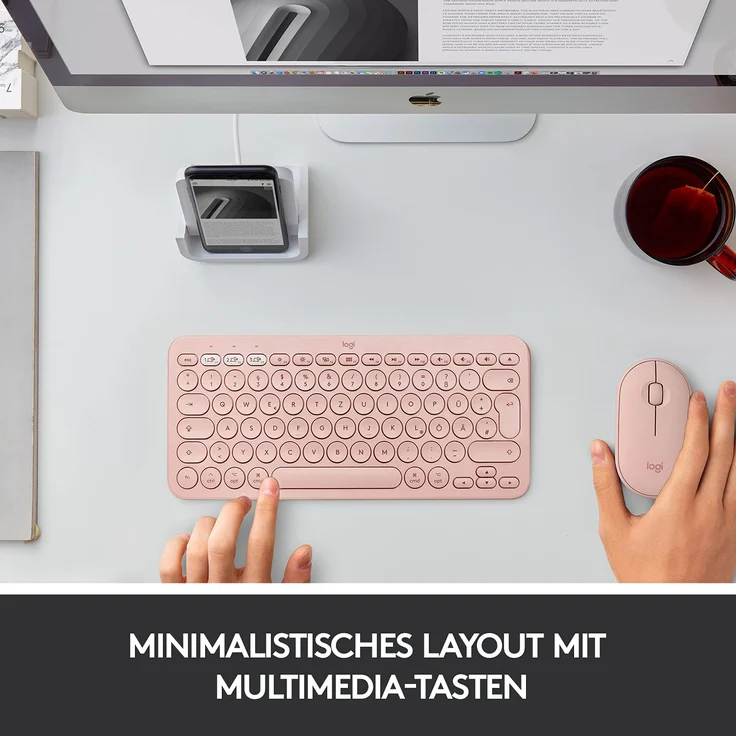 Logitech K380 for Mac Multi-Device Bluetooth Keyboard Tastatur QWERTY Englisch Pink (920-010404) – Bild 2