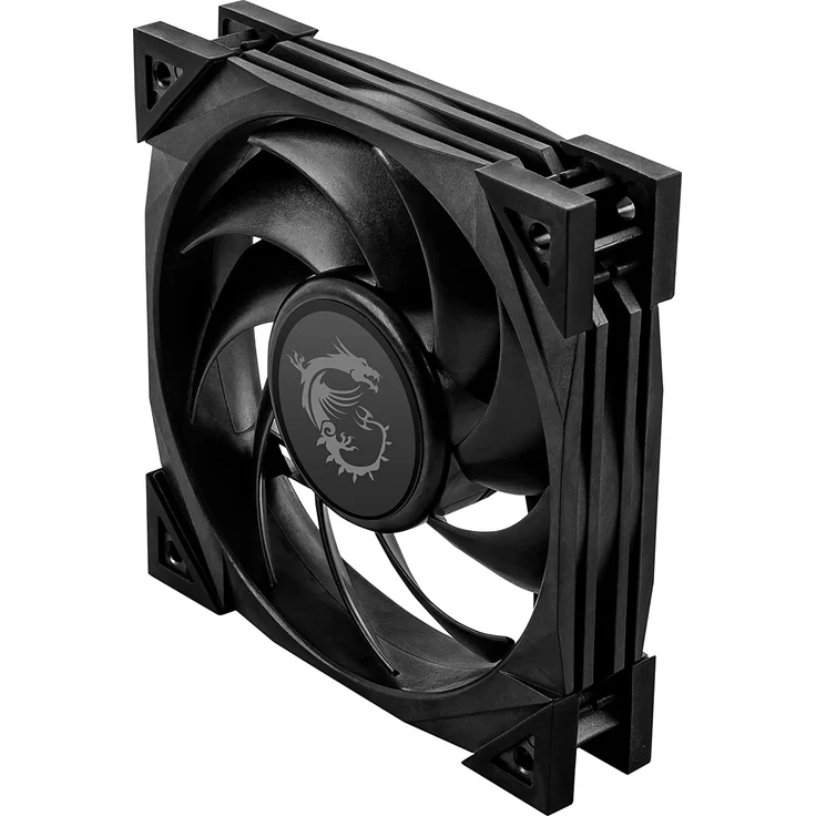 MSI MEG Silent Gale P12 120 mm Gehäuse Lüfter, 1 x 120 mm Lüfter, 0 RPM Modus, 4-Pin Connector, schwarz - Preisvergleich – Bild 5