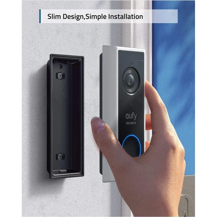 eufy Security Video Doorbell 1080p, inkl. Gong, mit Akku, WLAN, Full HD, Türsprechanlage, schwarz, weiß (E8220311) – Bild 6