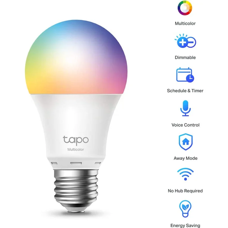 TP-Link Tapo L530E Smarte WLAN Glühbirne E27, Energie sparen, mehrfarbige dimmbare smarte Lampe, kompatibel mit Amazon Alexa, Google Assistant, Tapo App, Abläufe und Zeitpläne, kein Hub notwendig – Bild 3
