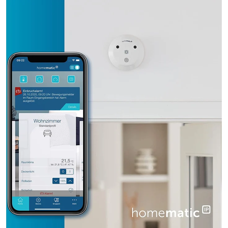 Homematic IP HmIP-ASIR-2 Smart Home Alarmsirene – innen, kabellose Funk-Innensirene mit App-Funktion, warnt hörbar, sichtbar und per Push-Nachricht (153825A0) – Bild 5