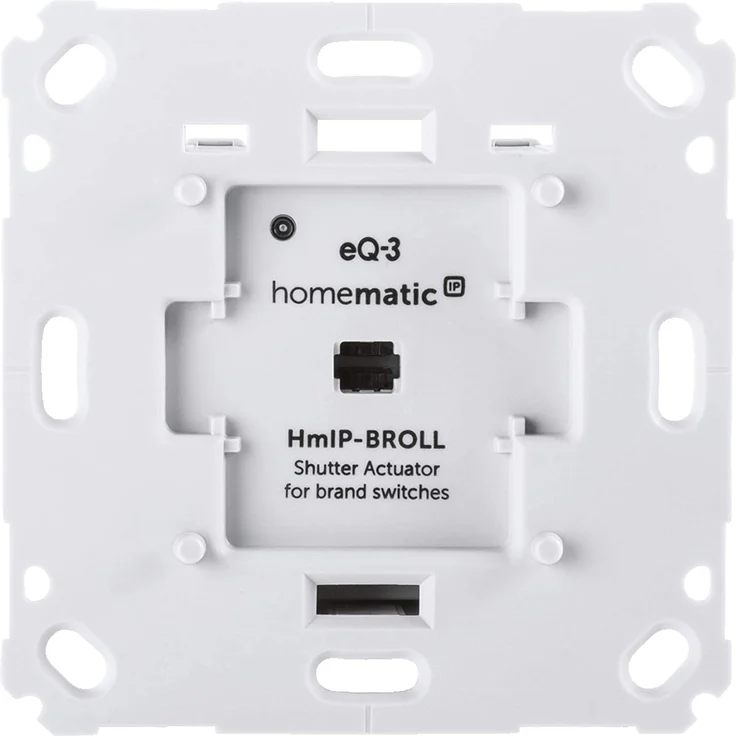 Homematic IP Rollladenaktor für Markenschalter, intelligente Steuerung von Rollläden und Markisen, auch per kostenloser App, 71 x 71 mm, grau (HmIP-BROLL) – Bild 1
