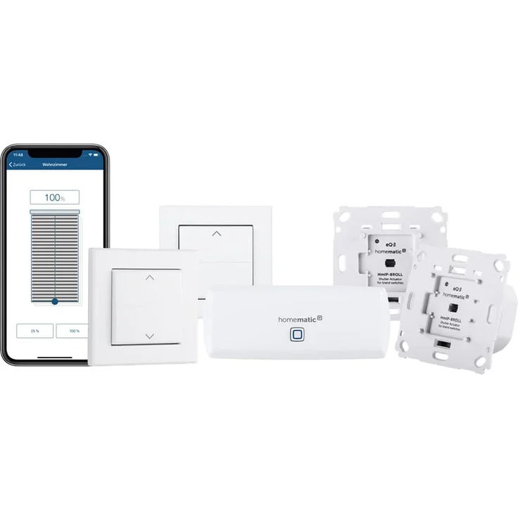 Homematic IP HmIP-SK15 Smart Home Starter Set Beschattung – WLAN, intelligente Steuerung von Rollläden und Markisen, auch per kostenloser App (156450A0) – Bild 1